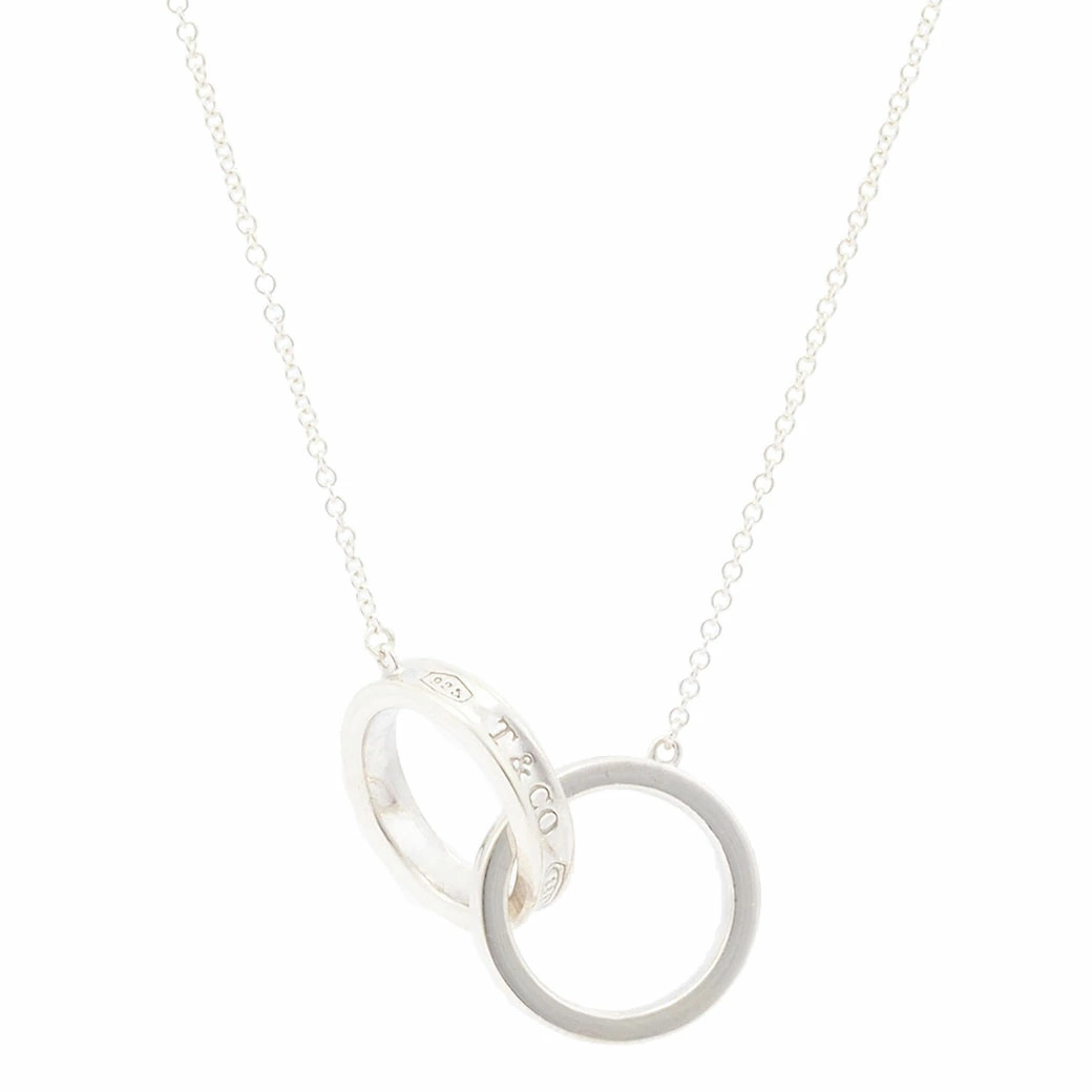 Tiffany Co Necklace Pendant Interlocking Circle Silver